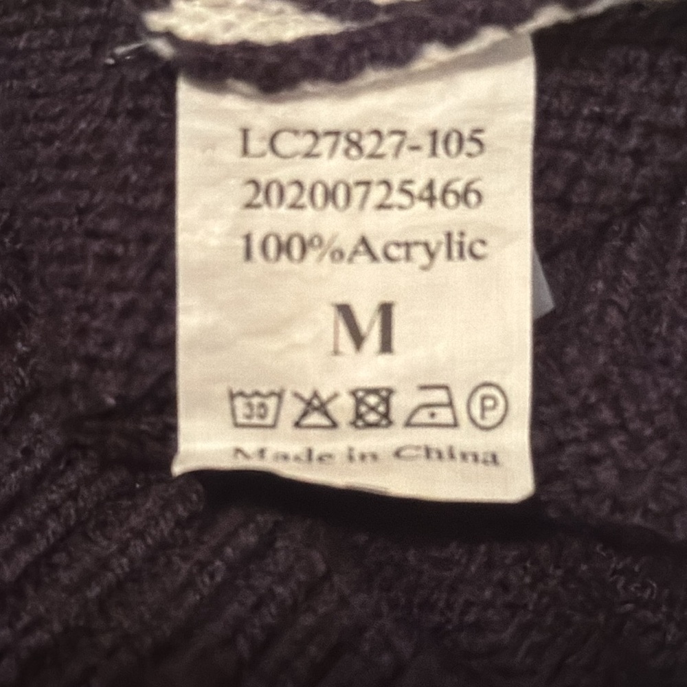 Christmas Geometric Fair Isle Reindeer Sweater Size M Blue & White - Picture 4 of 4